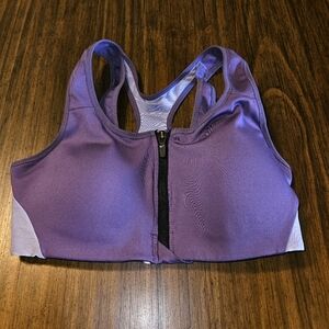 Nike Shape High-Support Zip-Front Sports Bra Purple